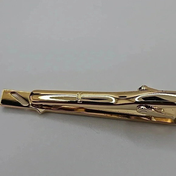 Yves Saint Laurent Gold and Silver Tone Tie Bar in Box - Picture 3 of 5